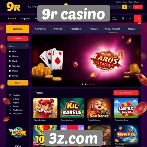 Interface e usabilidade do site 9r casino